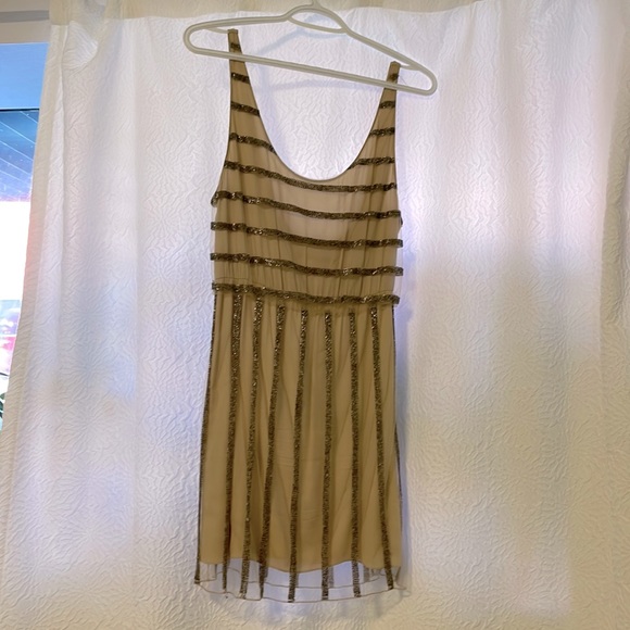 Nude sequin mini dress x Alice + Olivia - Picture 1 of 7